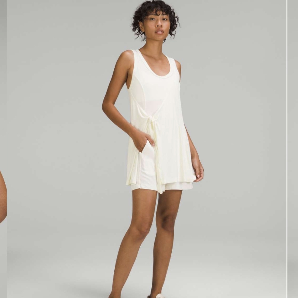 Lululemon Modal Wrap Romper 4" Lemon Sorbet